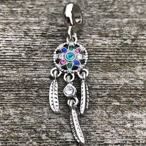 Pendant dream catcher silver stones bling